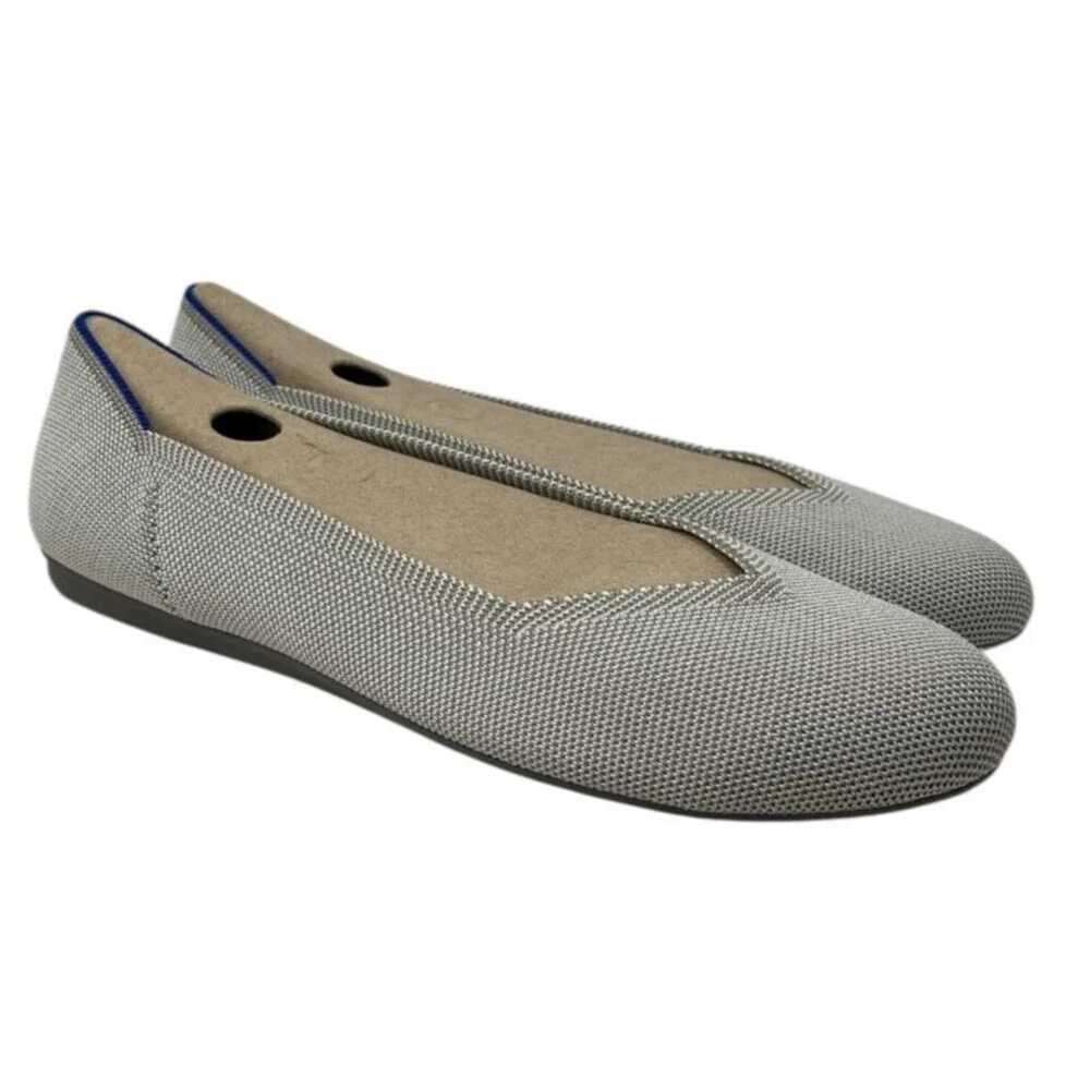 Rothy's The Flat Womens Size 10.5 Flax Birdseye Balletcore Shoes Knit Minimalist